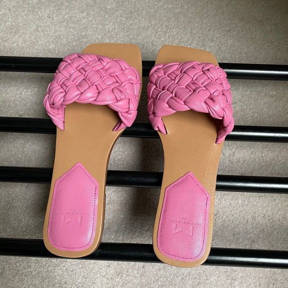 MARC FISHER Women Reanna Leather Slide Sandals - NEW NWOB - Picture 4 of 9